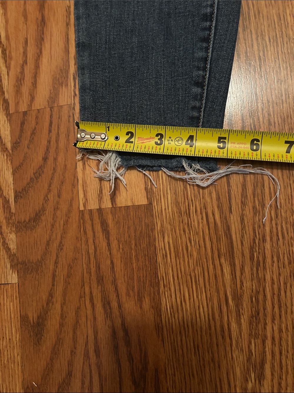 pistola Dark Washed Skinny Jeans with Frayed Hem - Picture 7 of 9